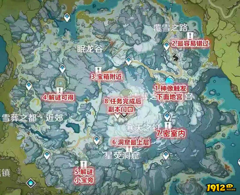 原神雪山八个石碑在哪里 原神雪山八个石碑详细地点