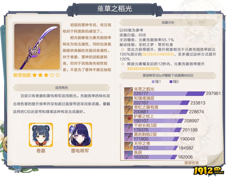 原神薙草之稻光武器怎么样 原神薙草之稻光武器介绍