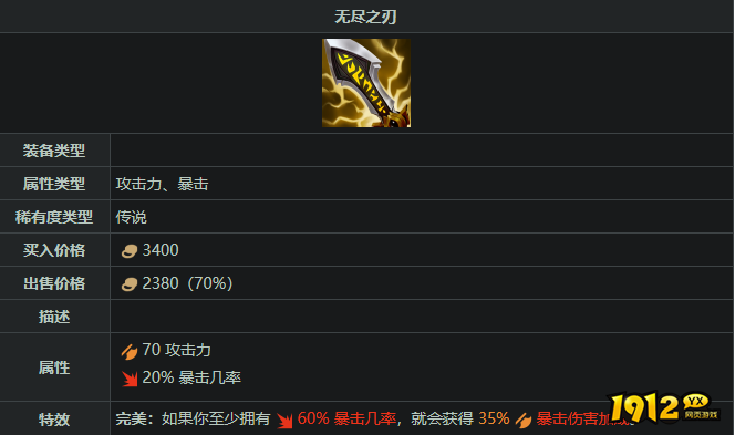lol无尽之刃装备属性是什么 lol无尽之刃装备属性介绍