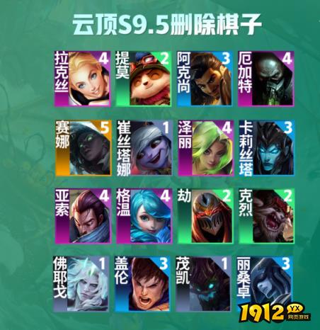 云顶之弈S9.5被删的棋子有哪些 云顶之弈S9.5被删的棋子介绍.jpg