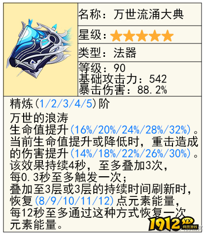 原神万世流涌大典武器适用什么角色 原神万世流涌大典武器适用角色介绍