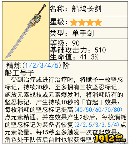 原神船坞长剑武器适用哪些角色 原神船坞长剑武器适用角色介绍