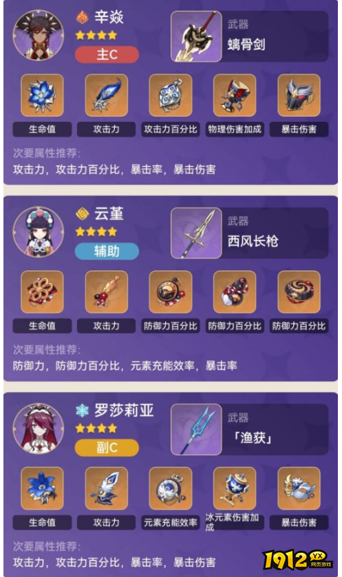 原神辛焱和云堇的普攻流阵容怎么样 原神辛焱和云堇的普攻流阵容推荐