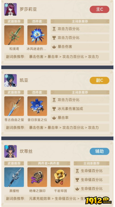 原神罗莎莉亚和坎蒂丝队伍如何搭配 原神罗莎莉亚和坎蒂丝队伍搭配说明