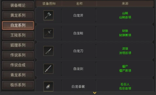 武林霸业白龙系列装备如何获得 武林霸业白龙系列装备介绍