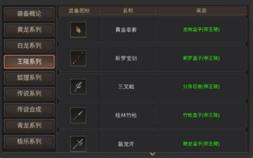武林霸业王陵系列装备如何获得 武林霸业王陵系列装备介绍