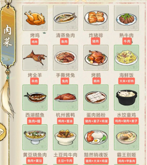 华夏千秋菜谱有什么 华夏千秋菜谱介绍