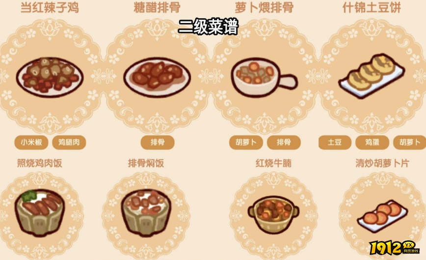 我的休闲时光二级菜谱是什么 我的休闲时光二级菜谱介绍