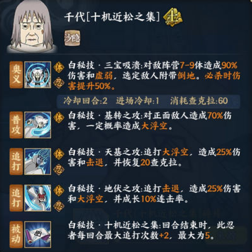 火影忍者OL千代十机近松之集技能是什么 火影忍者OL千代十机近松之集技能介绍
